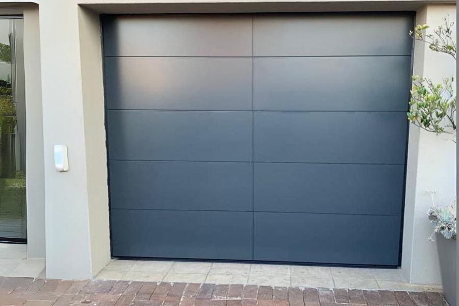 Slate horizontal panel garage door
